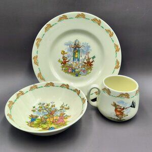 Vintage Royal Doulton Bunnykins Childs Bone China Dinnerware Set Mug Plate Bowl